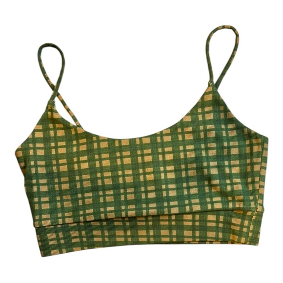 Tribe Kelley Set Ribbed Flare Leggings & Bra Set – Town Plaid – XS - Picture 5 of 9